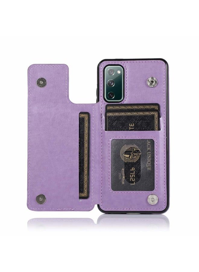 Asuwish Phone Case for Samsung Galaxy S20 FE 5G/S20 Fan Edition with Tempered Glass Screen Protector Card Holder Wallet Cover Stand Flip Leather Cell Accessories Glaxay S20FE S 20FE FEcases 2020 Women Purple - Image 5