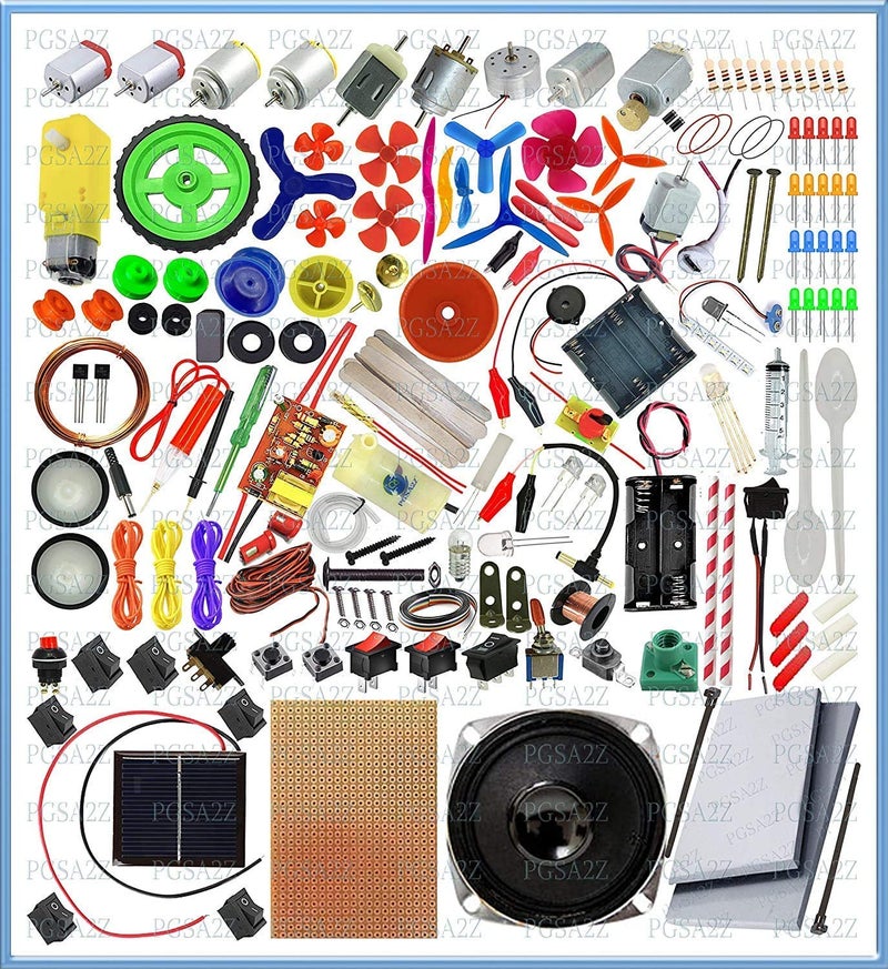 PGSA2Z Advance Electronics Component Starter Kit Ideal for School Students, Science Projects, Models Make Learning Fun with This Kit (122 Electronic Components in 1 Kit) - Image 1