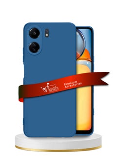 دبليو تيك غطاء حماية من السيليكون السائل الناعم لهاتف Xiaomi Redmi 13C 4G 2023 / Xiaomi Poco C65 4G 2023 أزرق داكن  - Image 1