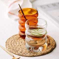 M GLASS كوب شرب زجاجي M GLASS مع مصاصة زجاجية 300 مل مجموعة من أكواب زجاجية فقاعة بيرة كوب للثلج القهوة العصائر الصودا أي مشروب وأي مناسبة عبوة من 1 - Image 2