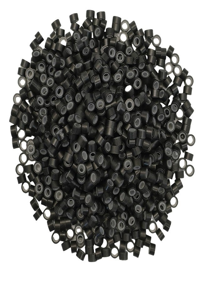 AYIBO Hair Extension Beads Silicone Lined Micro Link Rings Beads for I Tip Extension 1000Pcs, Black - Image 1