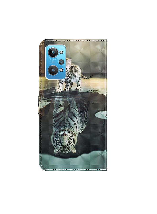 اس-توب جراب لهاتف Realme GT2 / GT Neo2 / GT Neo 3T بنمط رسم ثلاثي الأبعاد جراب هاتف TPU + PU - Image 3