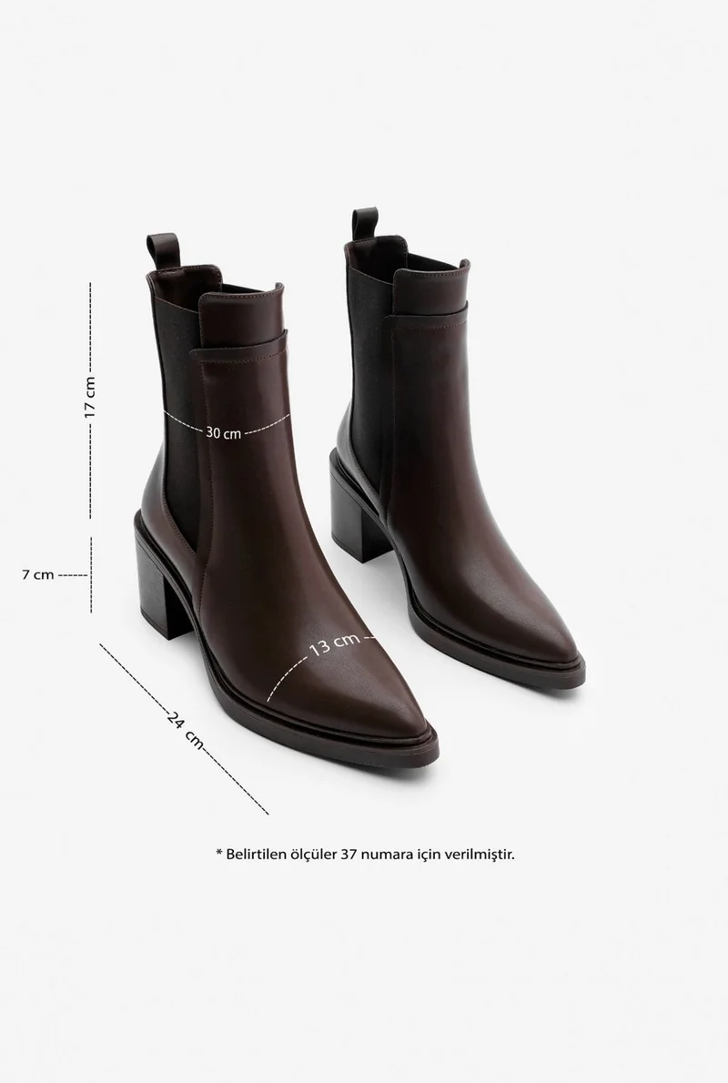 MARJIN Women's Double Elastic Chelsea Heel Boots Pisar