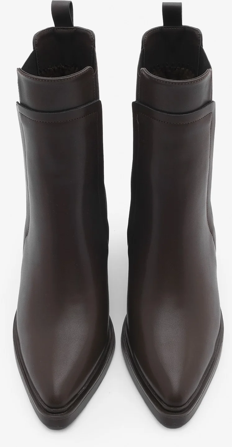 MARJIN Women's Double Elastic Chelsea Heel Boots Pisar