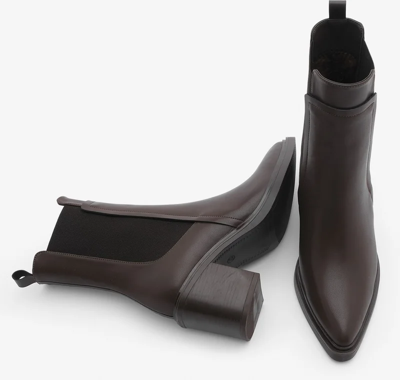MARJIN Women's Double Elastic Chelsea Heel Boots Pisar
