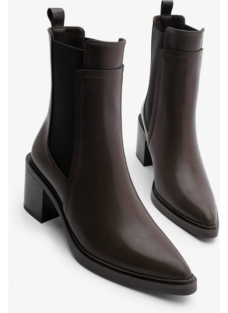 MARJIN Women's Double Elastic Chelsea Heel Boots Pisar