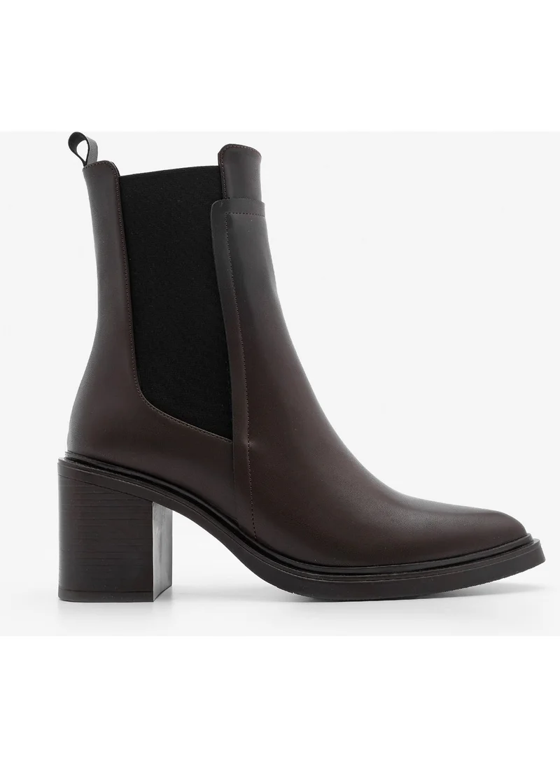 MARJIN Women's Double Elastic Chelsea Heel Boots Pisar