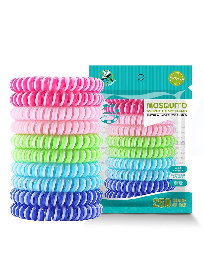 10PCS Mosquito Repellent Bracelet, All Natural DEET Free Anti Insect Bands,, Long Lasting Waterproof and Safe for Adults and Children - Image 1