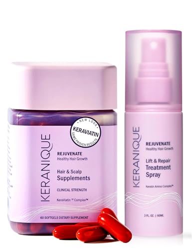 Keranique Hair Growth System KeraViatin Vitamins with Biotin Vitamin B and Curcumin Lift and Repair Treatment Spray for Instant Volume 30 Days Supply - Image 1