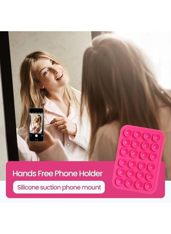 Silicone Suction Cup Phone Case Mount Double-Sided, Detachable Mount Silicon Sticky Phone Stand for iPhone and Android, Hands-Free Strong Grip Holder for Selfies and Videos - Image 3