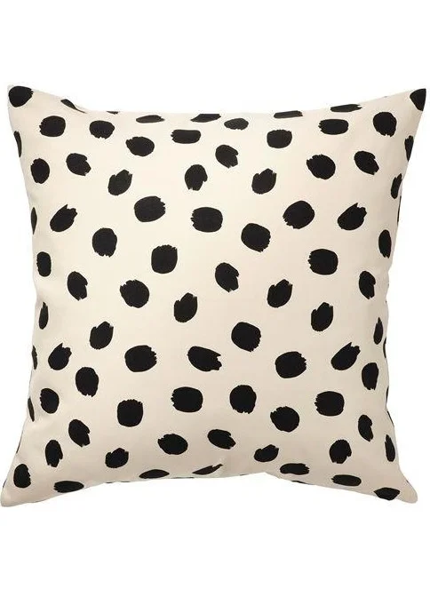 أيكيا Throw Pillow Cushion Cover, meridyendukkan Off-White-Black Dot Patterned 50*50 cm Cotton