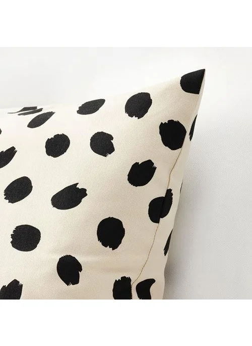 أيكيا Throw Pillow Cushion Cover, meridyendukkan Off-White-Black Dot Patterned 50*50 cm Cotton