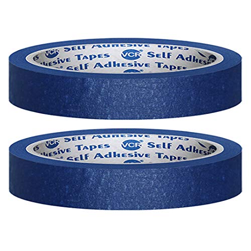VCR Blue Masking Tape - 20 Meters in Length 12mm / 0.5" Width - 2 Rolls Per Pack - Easy Tear Tape, Best for Carpenter, Labelling, Painting and leaves no residue after a peel. - Image 1