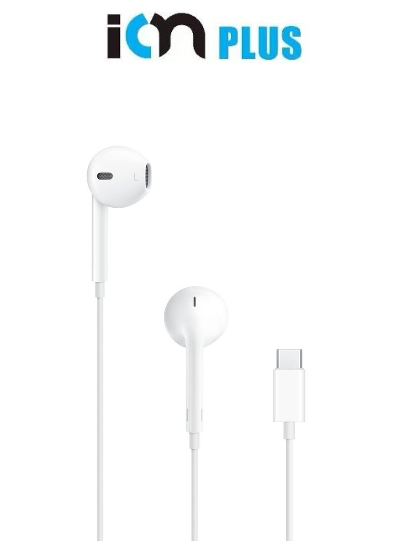 ION - 1M long Type-C wired headset, clear and powerful sound, equipped with a built-in high-precision microphone during calls, and volume buttons. - Image 1