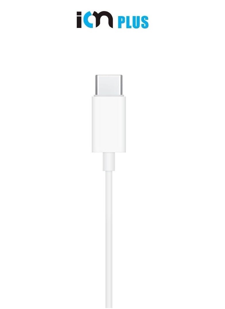 ION - 1M long Type-C wired headset, clear and powerful sound, equipped with a built-in high-precision microphone during calls, and volume buttons. - Image 1