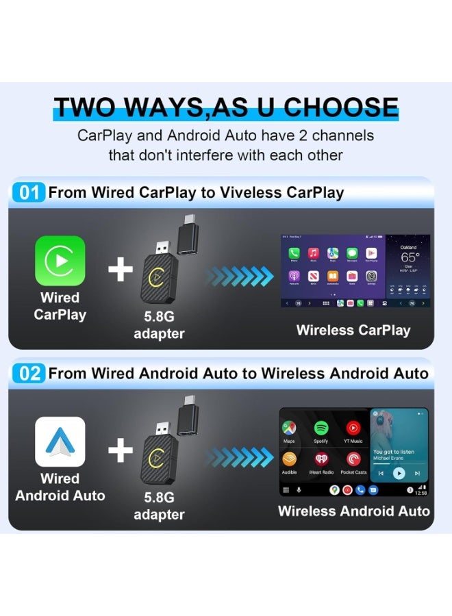 Mini Wireless Android Auto & CarPlay Adapter – USB Wireless Stick – Fast, Stable, No Delay - Image 2