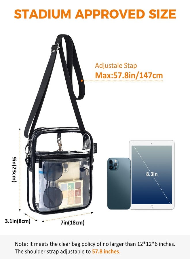 Gloppie Clear Bags for Women Stadium Approved Clear Crossbody Purse for Stadium Events Festival Concerts PVC Bag - Image 2