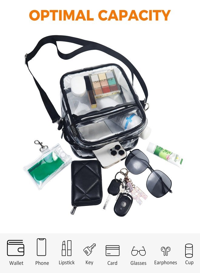 Gloppie Clear Bags for Women Stadium Approved Clear Crossbody Purse for Stadium Events Festival Concerts PVC Bag - Image 3