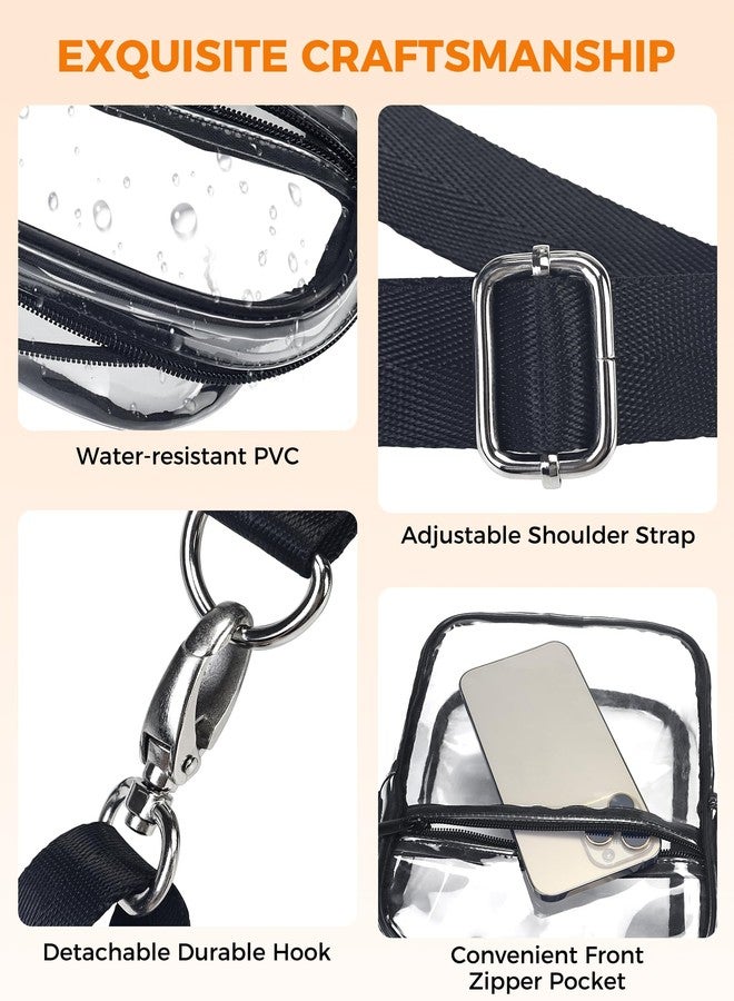 Gloppie Clear Bags for Women Stadium Approved Clear Crossbody Purse for Stadium Events Festival Concerts PVC Bag - Image 5