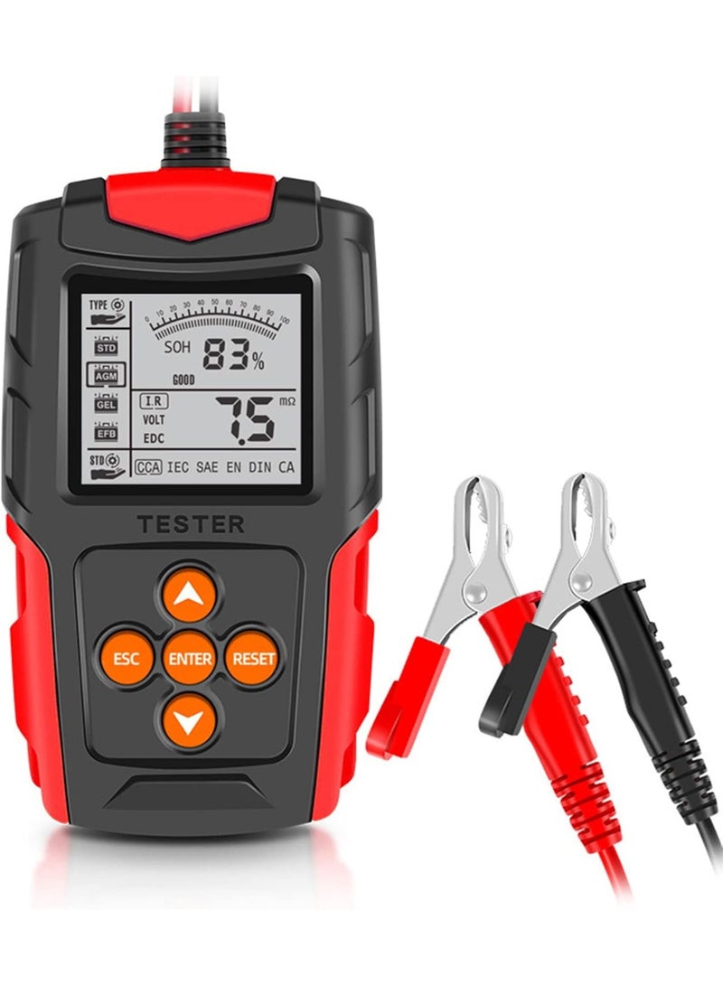Soofam Car Battery Tester - 12V 24V Automotive Battery Load Tester CCA Digital Auto Battery Analyzer Accurate Battery Diagnostic Tool for Car Truck Motorcycle ATV SUV (8-30V) - Image 1