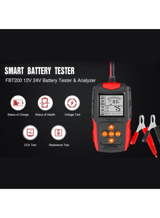 Soofam Car Battery Tester - 12V 24V Automotive Battery Load Tester CCA Digital Auto Battery Analyzer Accurate Battery Diagnostic Tool for Car Truck Motorcycle ATV SUV (8-30V) - Image 4