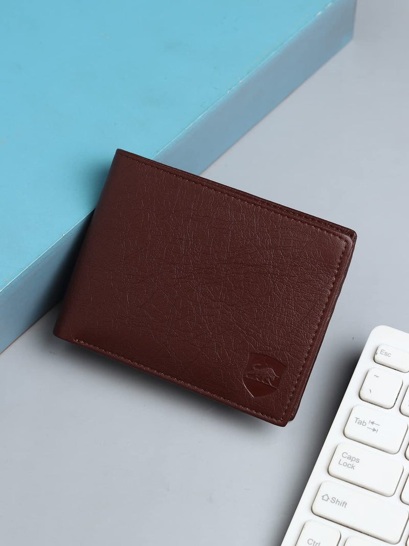 SAMTROH Tan & Black PU Leather Wallet for Men I 2 Card Slots I 2 Currency & Secret Compartments I 6 ID Card Slots - Image 2