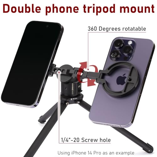 Zelnoox Double Magnetic Ring Phone Holder – Attach to Any Iron Surface | 1/4" Screw Hole | Compatible with iPhone 16/15/14/13/12 Pro Max Series & Magnetic Cases (MS-02R) - Image 2