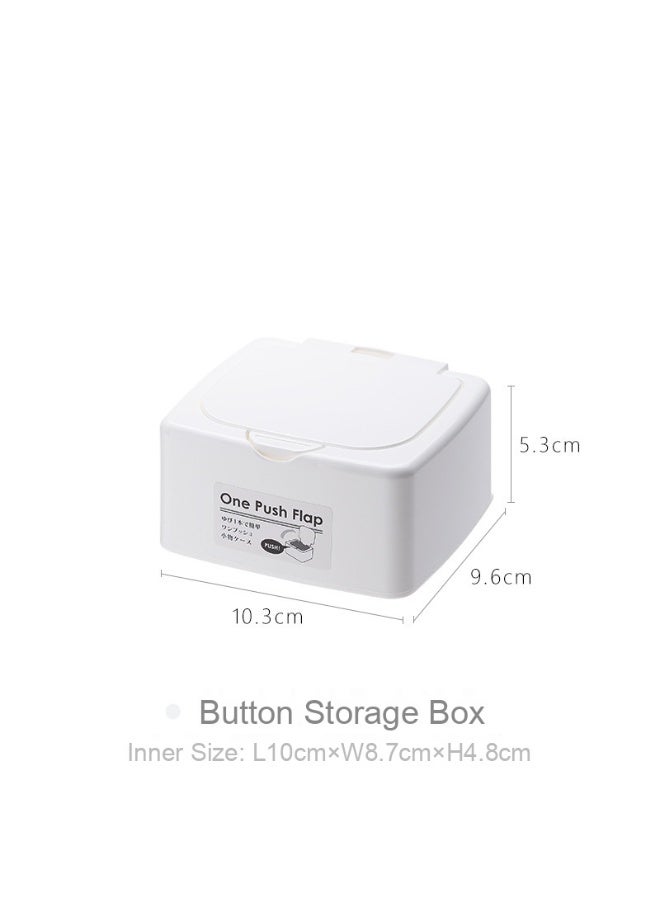 NeeMee Button-style storage box, wet tissue holder, INS desktop car tissue box, planner toothpick holder. - Image 1