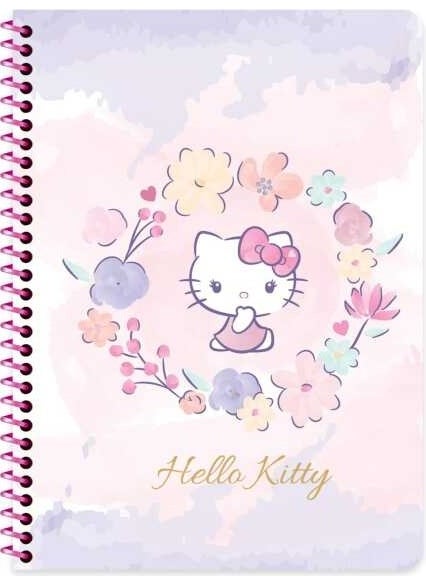Keskin Color Sharp Color Hello Kitty Spiral Cardboard Cover Notebook 16.5X22.5 80 Sheets Lined  - Image 1