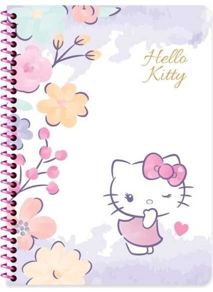 Keskin Color Sharp Color Hello Kitty Spiral Cardboard Cover Notebook 16.5X22.5 80 Sheets Lined  - Image 3
