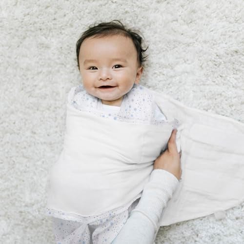 HALO 100% Cotton Sleepsack Swaddle, 3-Way Adjustable Wearable Blanket, TOG 1.5, Midnight Moons Blue, Small, 3-6 Months - Image 2
