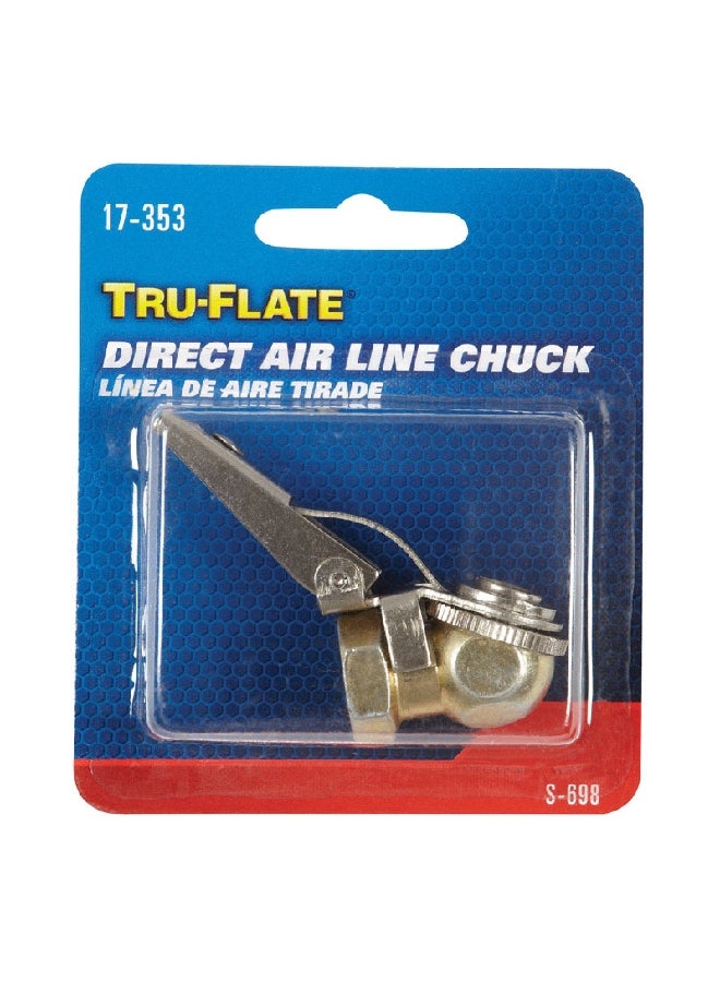 TRU-FLATE FPT Steel Safety Grip Direct Air Line Chuck Silver 1/4 Inch 11139  - Image 1