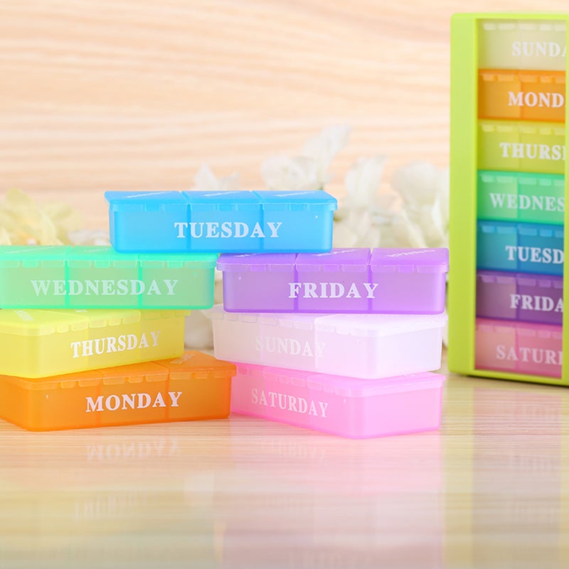 New Style Weekly Pill Organizer Portable Storage Box Travel 7-Day Medication Case 21 Slots 3 Times A day - Image 3