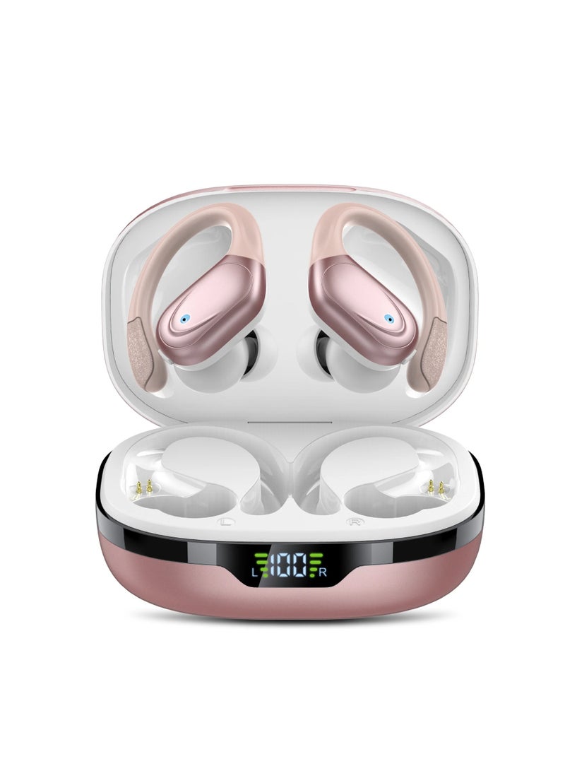 X17 True Wireless Earphones, Rose Gold Ear buds 5.3 with Noise Cancelling, Waterproof Sport Design with Secure Ear Hook Fit for Sports, Running and Workout - Image 1