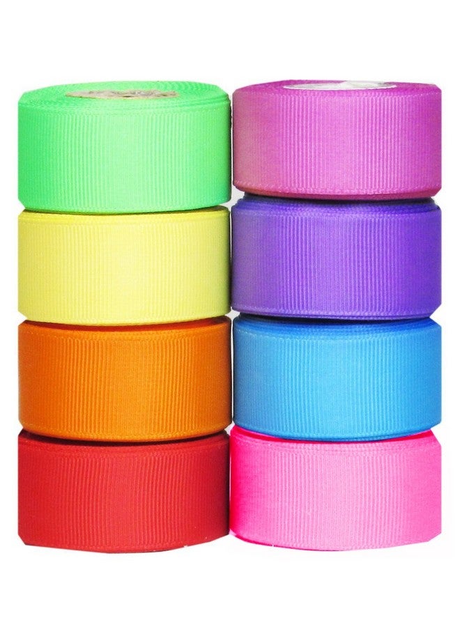 مجموعات أشرطة Grosgrain/Satin لتغليف الهدايا ومشابك فيونكة الشعر وإكسسوارات صنع مشاريع الخياطة اليدوية (40Yd(8X5Yd) 7/8" Grosgrain Ribbon Bright)