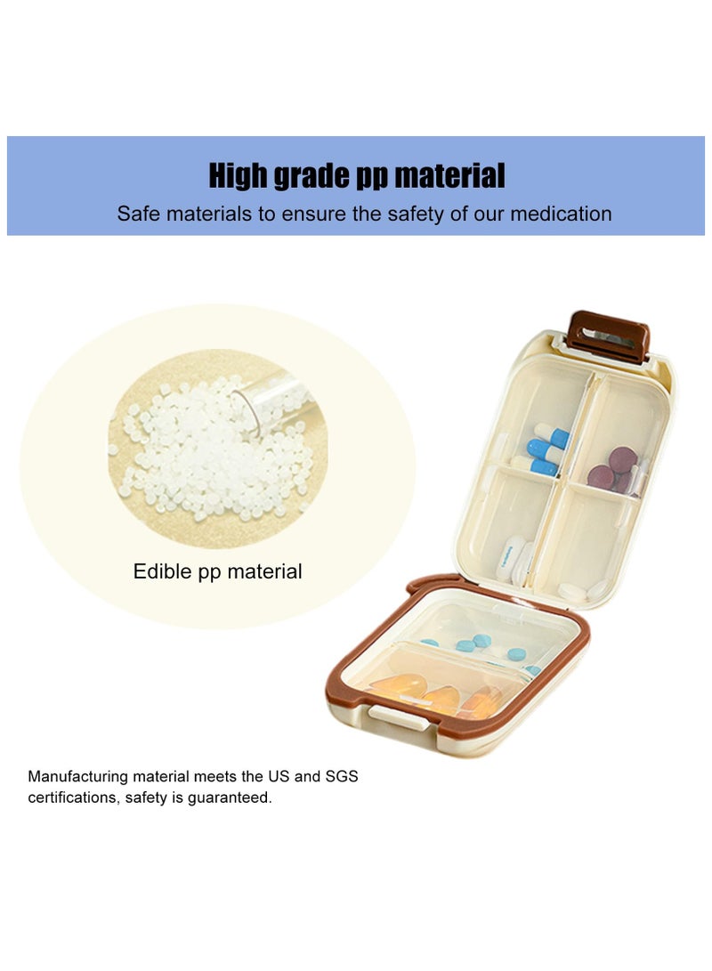 SOLARAE Weekly Pill Organizer, Daily Portable Travel Medicine Organizer Small Pill Box, Vitamin/Fish Oil Moisture Proof Box, 6 Compartment Supplement Organizer for Storing Vitamins, Pills, Capsules (White) - Image 5