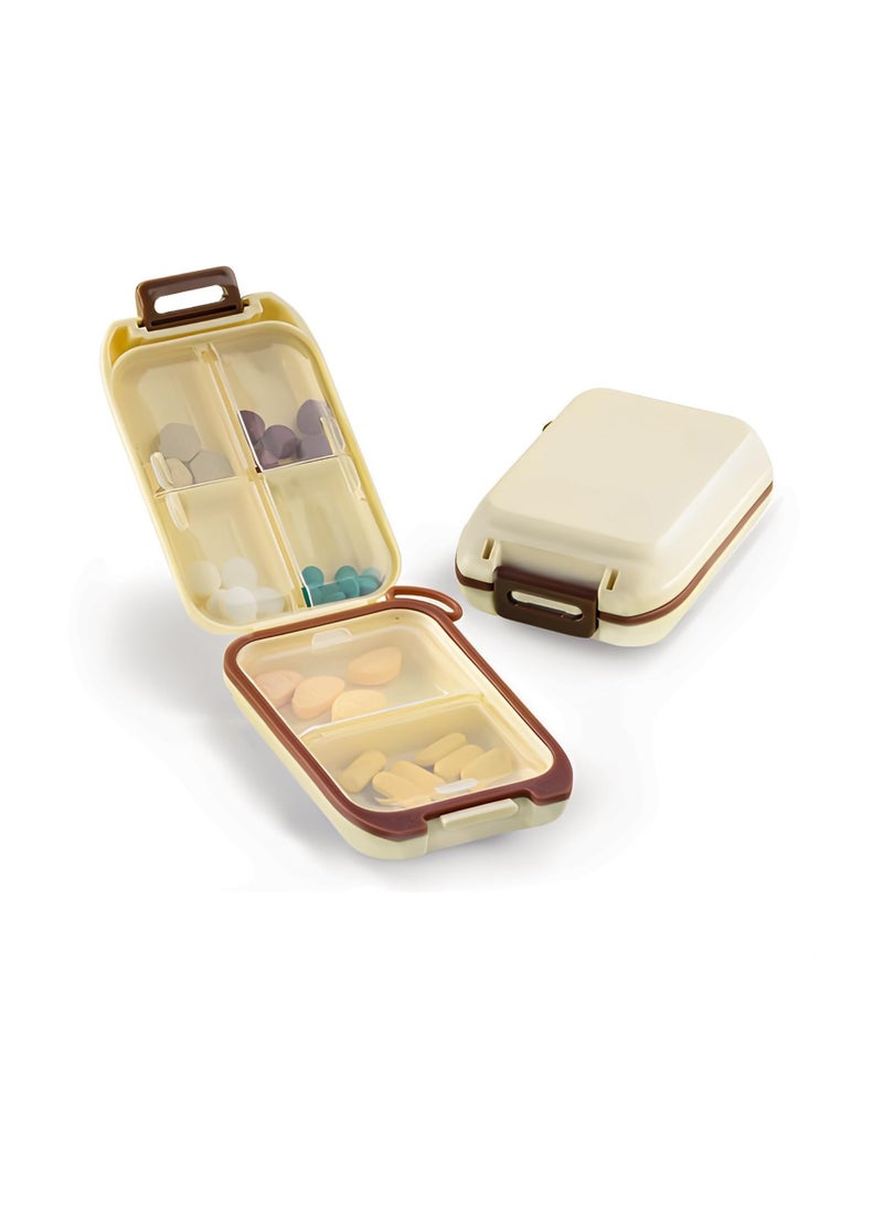 SOLARAE Weekly Pill Organizer, Daily Portable Travel Medicine Organizer Small Pill Box, Vitamin/Fish Oil Moisture Proof Box, 6 Compartment Supplement Organizer for Storing Vitamins, Pills, Capsules (White) - Image 1