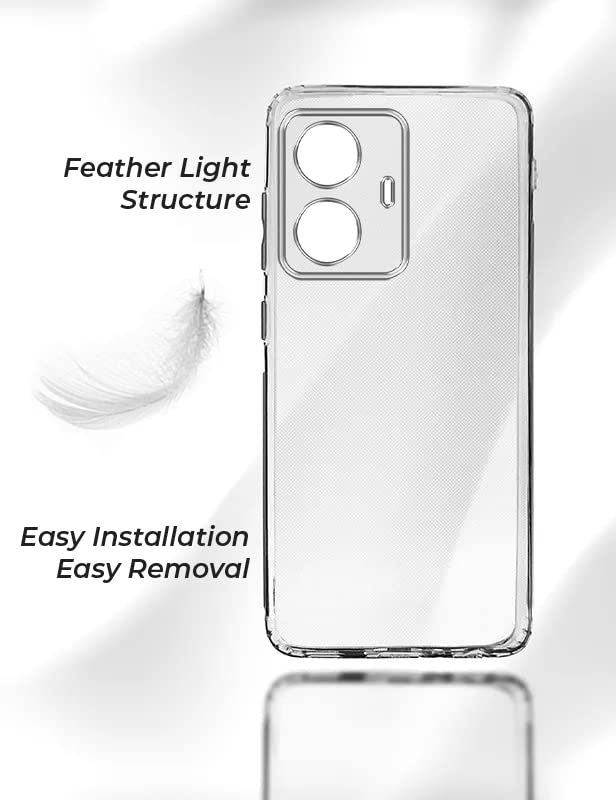 Jkobi Back Cover Case for Vivo T1 44W (Silicone Crystal Clear | Pure Camera Protection | Soft and Flexible for Charger and Headphone sockets | Shockproof Bumpers | Transparent) - Image 2