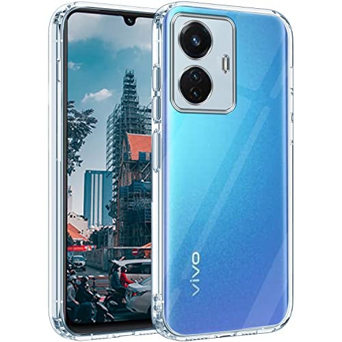 Jkobi Back Cover Case for Vivo T1 44W (Silicone Crystal Clear | Pure Camera Protection | Soft and Flexible for Charger and Headphone sockets | Shockproof Bumpers | Transparent) - Image 1