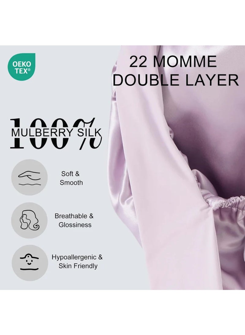 ZIMASILK 22 Momme Silk Sleep Cap with Ice Silk Band  - Image 2