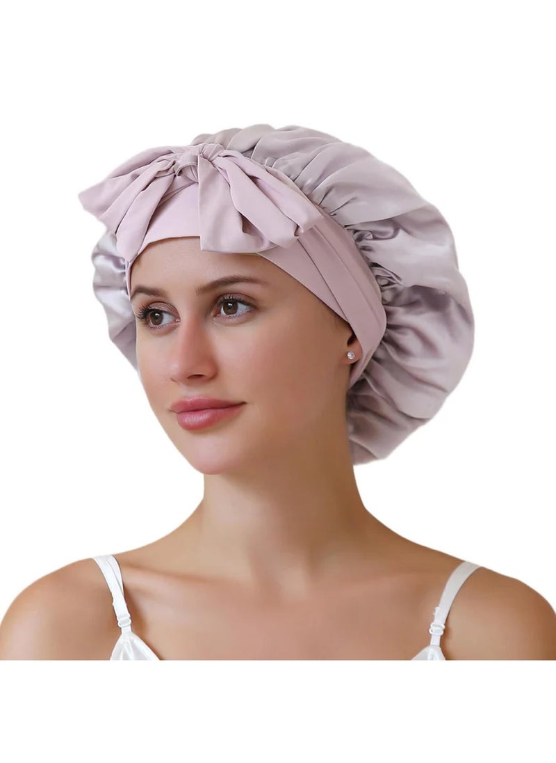 ZIMASILK 22 Momme Silk Sleep Cap with Ice Silk Band  - Image 1