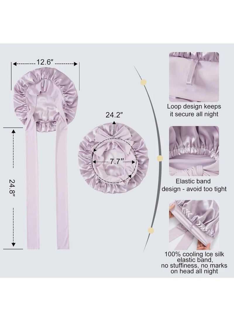 ZIMASILK 22 Momme Silk Sleep Cap with Ice Silk Band  - Image 5