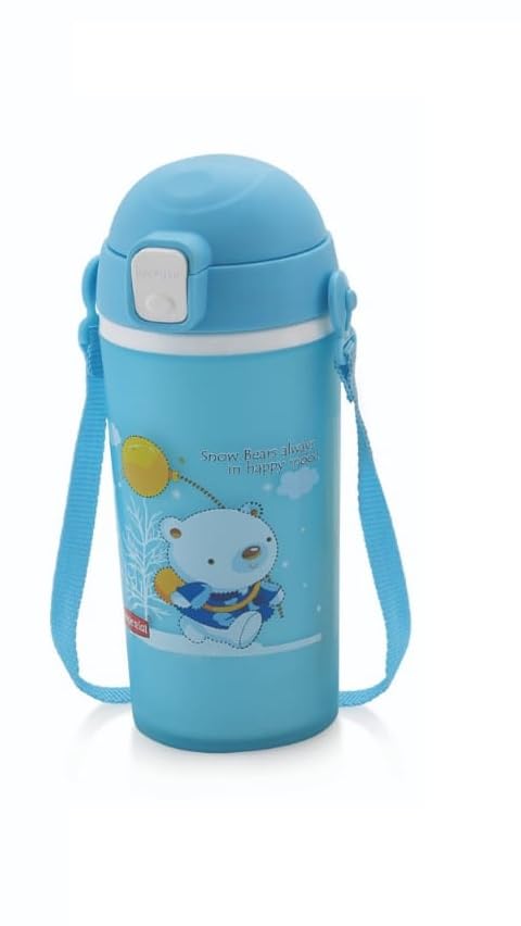 PUTHAK PUTHAK Kids Plastic Water Bottle With Straw And Belt 1Piece Random Color Will Be Sent 500ml Round 1 TRENDY005  - Image 3
