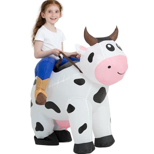tasanor Blow Up Cow Costumes,Inflatable Costumes for Kids,Inflatable Cow Costume,Halloween Costumes for Girls/Boys (4-6YRS) - Image 1