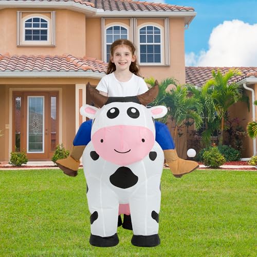 tasanor Blow Up Cow Costumes,Inflatable Costumes for Kids,Inflatable Cow Costume,Halloween Costumes for Girls/Boys (4-6YRS) - Image 2
