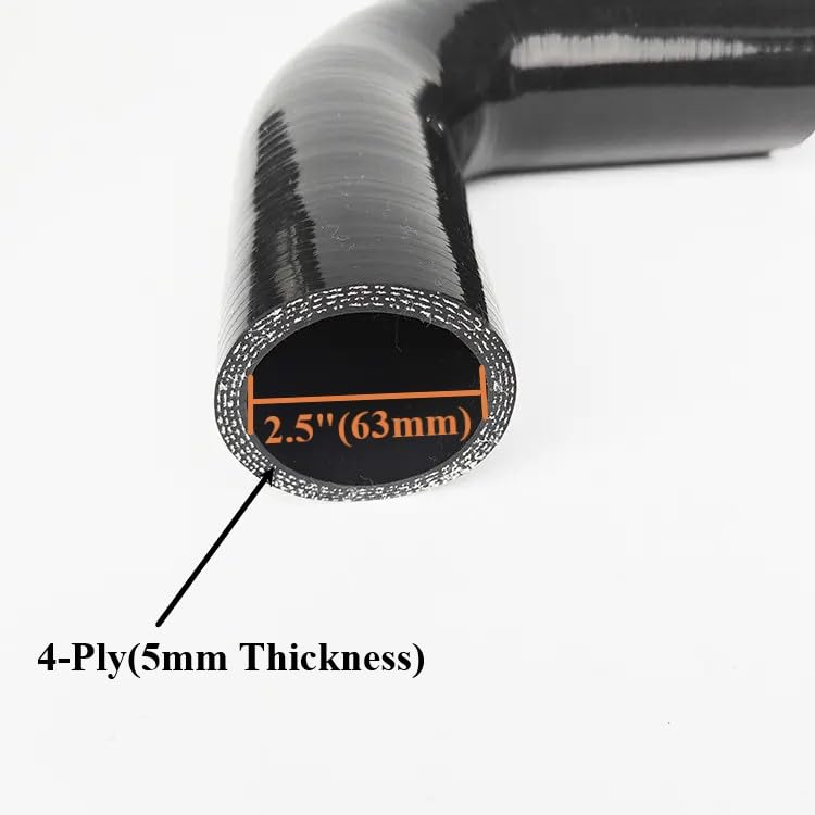 YSIL 25 45 Degree Elbow Coupler Silicone Hose 4Ply Reinforced Turbo Intercooler Intake Piping with TBolt Clamps 5MM Thickness - Image 3