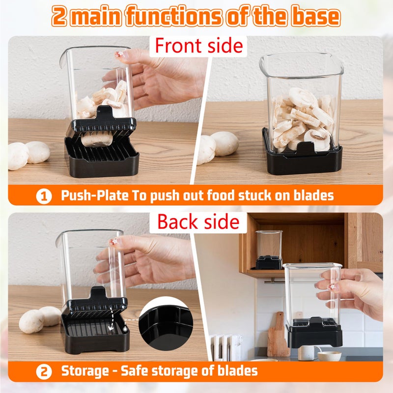 GENGCANG 2 Pack Fruit Slicer Cup for Strawberry, Banana, Hard-Boiled Egg - Detachable Cutter with Push Plate - Rapid & Safe Slicing Kitchen Gadget for Quick Meal Prep (Black) - Image 3