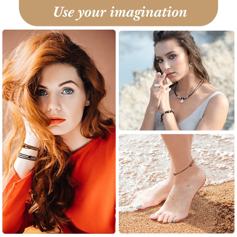 Inbagi 5 Pieces Leather Necklace Cord Choker with Clasp Sturdy Double Knotted Cord Necklace Adjustable Rope Chain Minimalist Jewelry for Women Men - Image 5