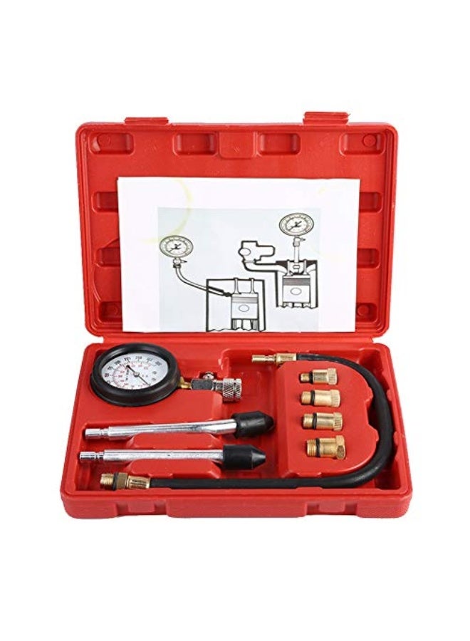 Generic Petrol Gas Engine Cylinder Pressure Gauge, Diagnostics Tool with Adapter & Hose, Automotive Compression Tester Kit  - Image 1