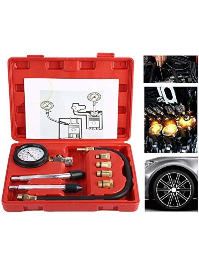 Generic Petrol Gas Engine Cylinder Pressure Gauge, Diagnostics Tool with Adapter & Hose, Automotive Compression Tester Kit  - Image 2